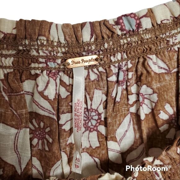 FREE PEOPLE Miss Daisy Cotton Printed Top Sz XSMALL - Picture 5 of 13